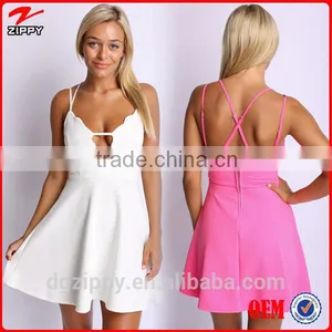 Latest India Wholesale Clothing Sleeve Deep V Neck Back Across Summer Midi Dress in Boho thumbnail-1