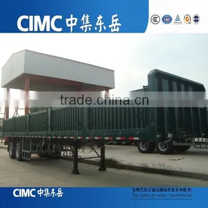 CIMC 2 Axles 35Tons Flat Deck Sidewall Trailer With Truck Head Tractor thumbnail-6