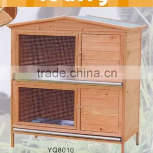 LEAFFY-Wooden With Asphalt Roof Rabbit Hutch RH-8010 thumbnail-1