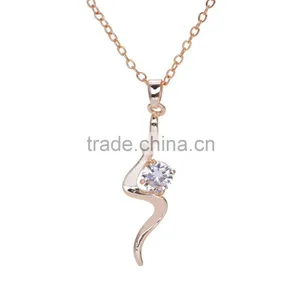 Wholesale Brief Smooth Design Charm For Women's Necklace Beautiful Cubic Zirconic Jewelry thumbnail-1