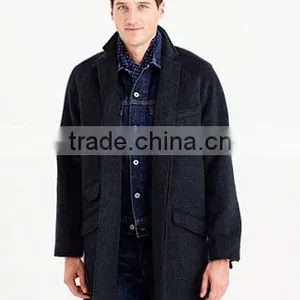 Trendy Navy Blue Custom Made Woven Wool Fabric for Winter Overcoat thumbnail-2