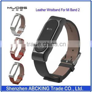 MIJOBS Replacement Bracelet For Xiaomi Mi Band 2 Genuine Leather Wristband thumbnail-1