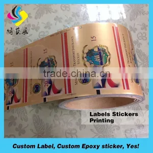 Custom Cosmetics Bottle Hot Foil Printing Label Sticker Transparent Glitter thumbnail-2