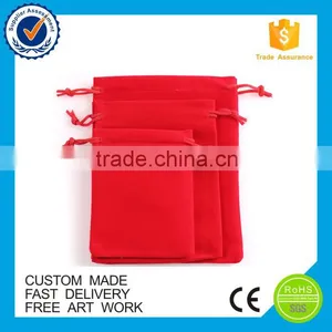 Red Color Custom Velvet Jewelry Bag thumbnail-1