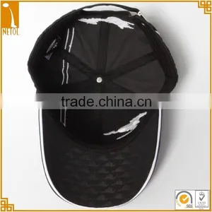 Cheap High Quality Custom 6 Panel Black 100%cotton Embroidered Character Baseball Cap Wholesale thumbnail-5