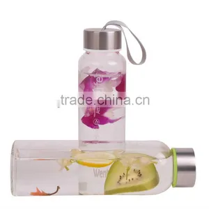 2014 New Glass Water Bottle With Sleeve Wholesale thumbnail-1