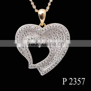 Double Heart Shape Necklace Pendant thumbnail-1