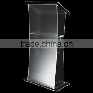Academy Lectern Clear Acrylic Podium Lucite Customized Logo Printing thumbnail-2
