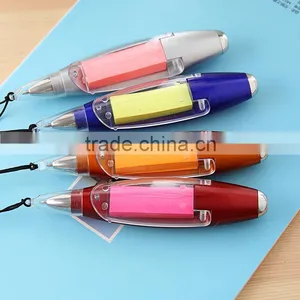 3 in 1 Multifunctional Pen With Sticky Note and LED Flashlight thumbnail-1