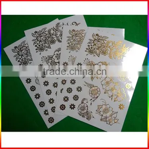 Metallic Gold Flowers Tattoo/flash Tattoo Sticker thumbnail-3
