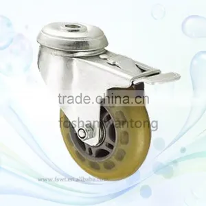 Threaded Stem With Brake All Size Medium Duty PU Furniture Casters thumbnail-1
