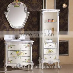 French Romantic Style Solid Wood Bathroom in White WTS354 thumbnail-1