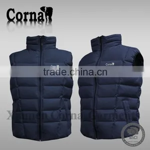 Sleeveless Brown Stain Resistant Fashion 100% Polyester Men Winter Outdoor Active Waistcoat thumbnail-5