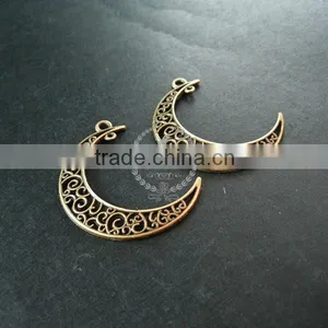 36x32mm Vintage Style Antiqued Bronze Moon Connector DIY Pendant Charm Supplies Findings 1810417 thumbnail-3