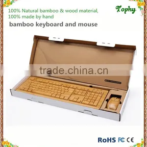 Factory Supply 100% Bamboo Handcrafted Keyboard and Mouse Combo, Wired and Wireless Style Both Available thumbnail-6