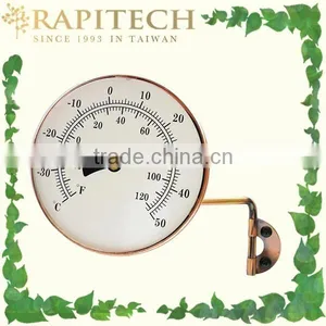 Decorative Mounted Round Metal Thermometer thumbnail-1