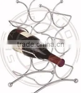 Antique Moon-shape Chromed Plating Iron Wine Rack Storage Shelf thumbnail-2