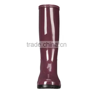 Womens Shiny PVC Wellington Boots For Rain thumbnail-2