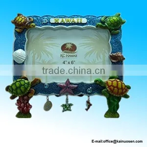 Hawaiian Honus/Turtles Beach Scene Poly Picture Frame With Charms thumbnail-1