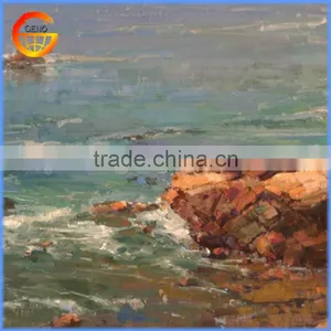 Impressionist Painting Design On Canvas Sea Rock Handmade Good Quality thumbnail-1
