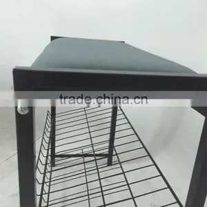 Shoes Rack Bench With Wire Shoes Storage thumbnail-3