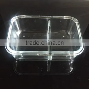 Hi-borosilicate Square Indian Glass Lunch Box With Lock thumbnail-2
