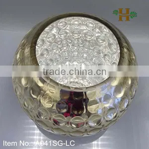 Silver Color Sphere Glass Vase Fluted Glass Vase thumbnail-2