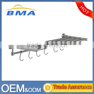 Wall Mounted Stainless Steel Bathroom Towel Rack,Towel Shelf With 6 Hook thumbnail-1