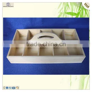 High Quality Eco-friendly Cuboid Shape Waterproof Pine Wooden Tray thumbnail-1