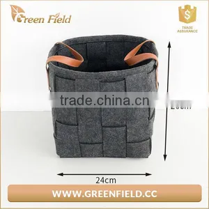 Excellent Quality Woven Handmade Felt Basket Bedroom Toys Storage Bag thumbnail-6
