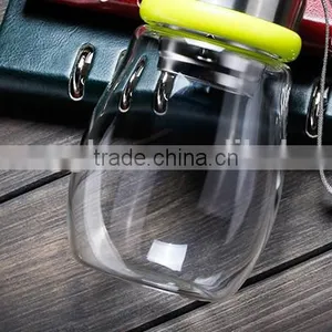 Glass Cute Water Bottle With Tea thumbnail-2