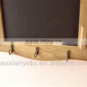 Wholesale in Stock Chalkboard Blackboard With Three Hooks Hotel Decor Message Board Writing Board Wooden Frame With Embroidery thumbnail-5