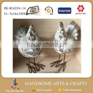 14 Inch Iron Metal Decoration Items Magnesia Rooster Statue thumbnail-1