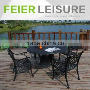 A6002CH Metal Furniture Outdoor Dining Set Cast Aluminum Table and Chair thumbnail-1
