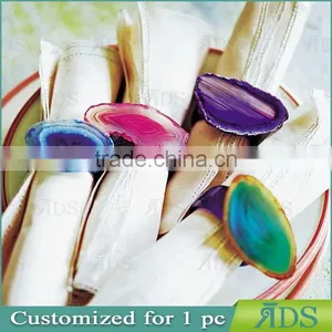Natural Solid Wooden Shadow Box With Agate Stone thumbnail-3