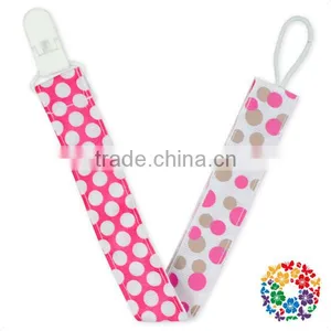 Navy Red Stripe Printed Ribbon Baby Boy Pacifier Clip Plastic Pacifier Clip Holder thumbnail-5
