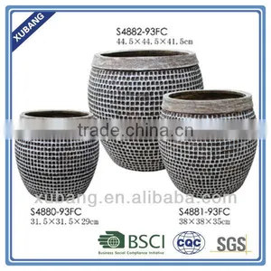 Sandstone Waffle Finish Big Mouth Shape Flower Pot thumbnail-1