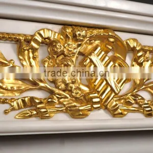 2017 Home Decor Luxury Marble and Gilded Brass Fireplace thumbnail-1