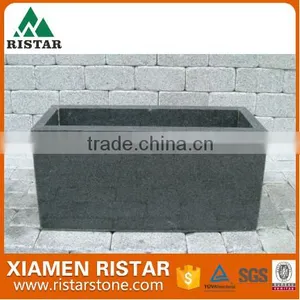 Square Black Stone Flower Pot for Garden thumbnail-1