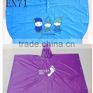 Custom Logo Kids Rain Poncho/cute Pvc Rain Poncho thumbnail-1