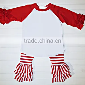 Cheap Blank Icing Ruffle Shirt Toddler Girls Football Team School Spirit Kids Baseball Tee Plain T-Shirt Halloween Ruffle Raglan thumbnail-2