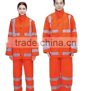 Waterpoof Orange High Visibility Reflective Winter Warm Safety Jacket thumbnail-1
