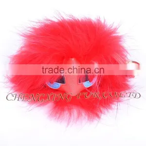 CX-R-48F New Arrival Fashion Fur Bag Charm Raccoon Fur Pom Keychain thumbnail-1