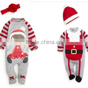 New Arrival Wholesale Baby Clothes Infant Boys and Girls Cotton Rompers Christmas Jumpsuits thumbnail-1
