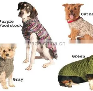Cable Knit Grey Color Pet Apparel Accessories Dog Sweater thumbnail-4