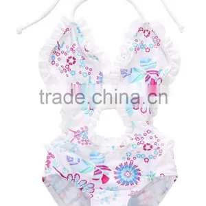 Japanese Girl Swimsuit One Piece Swimsuit Floral Hot Selling Summer Girl Clothes thumbnail-1