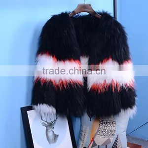 Real Raccoon Fur Jackets Ladies' Furry Overcoat Natural Raccoon Fur Coat for Women Winter Fashion Fur Coats thumbnail-3