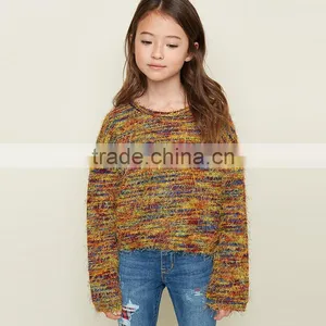 S32449W Children Clothing 2017 New Design Full Sleeves Girls Sweaters Teenager Pullovers Kids Knitting Shirts thumbnail-1