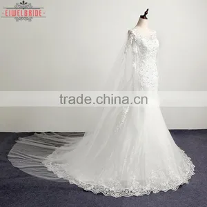 OEM Long Floor-length Shawl Wedding Dress Detachable Skirt thumbnail-1