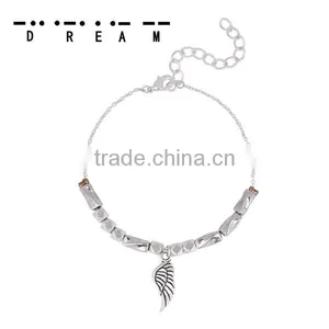 Link Cable Chain Antique Silver & Silver Plated Wing Copper Morse Code " DREAM " Bracelets thumbnail-3